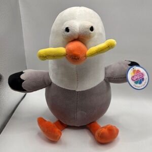 Nanco Seagull Plush Grey White Orange Googly Eyes PF-SEA10 7x10
